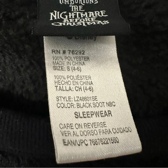 Disney Tim Burton's The Nightmare Before Christmas Fleece Pajama Top Size S GUC - Picture 4 of 7
